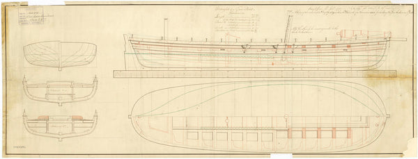 Lines & profile plan for a Gunboat