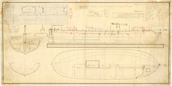 Lines & profile for a 2 gun Gunboat