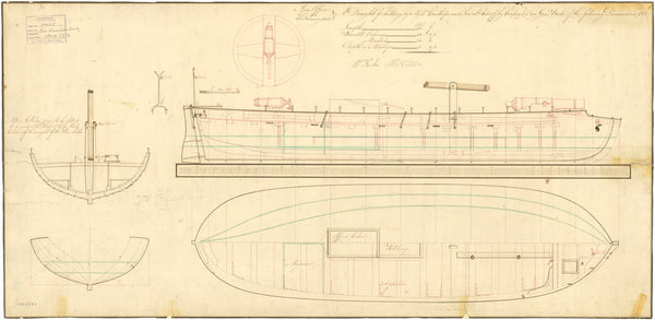 Lines & profile plan for a Gunboat