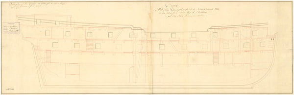 Inboard profile plan for 'Crown' (1747)