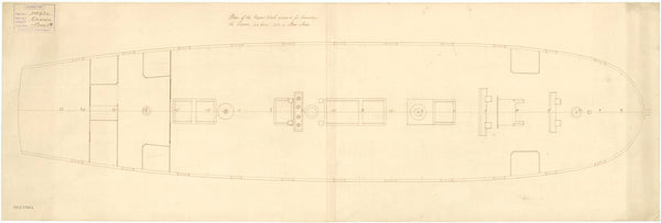 Upper deck plan for the 'Crown' (1747)