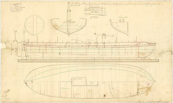 Lines & Profile for a two-gun Gunboat