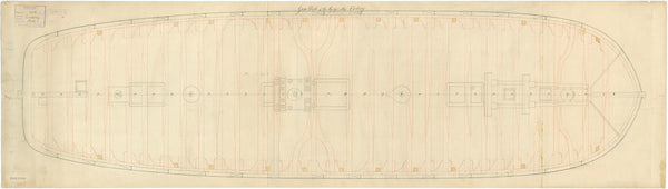 Gun deck plan for 'Victory' (1765)