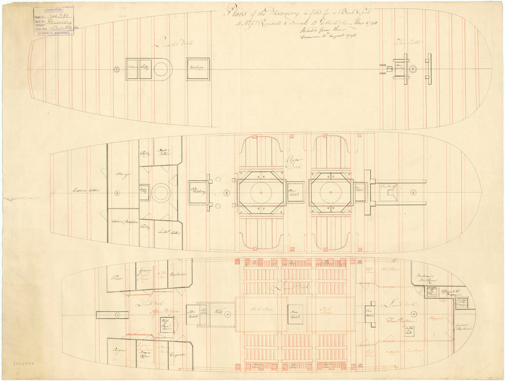 Deck plan of Discovery (1789)