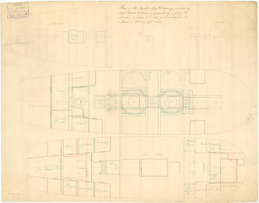 Deck plan of Discovery (1789)