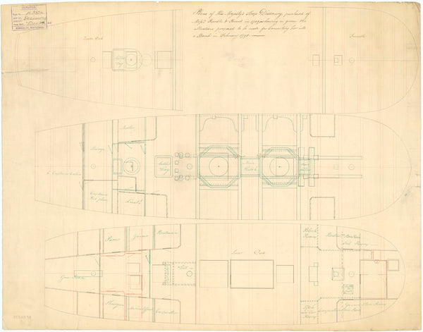 Deck plan of Discovery (1789)