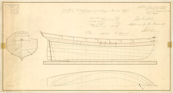 Lines plan for HMS 'Starling' (1817)