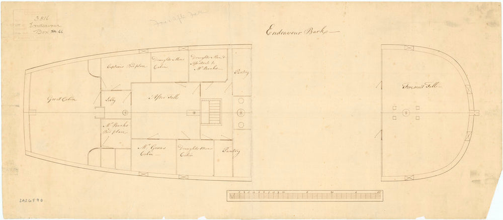 Plan of 'Endeavour' (1768)