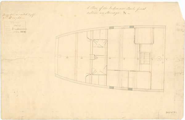 Plan of 'Endeavour' (1768)