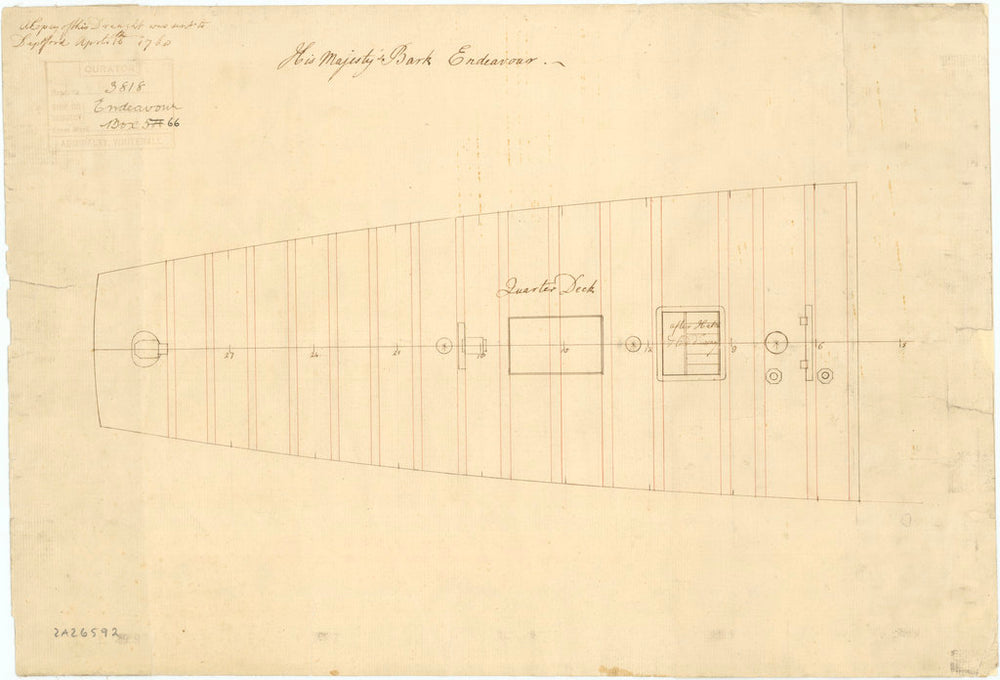 Plan of 'Endeavour' (1768)