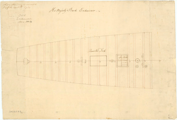 Plan of 'Endeavour' (1768)