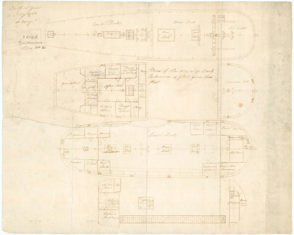 Plan of 'Endeavour' (1768)