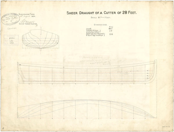 Sheer draught of a Cutter