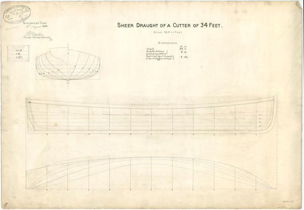 Sheer draught of a Cutter