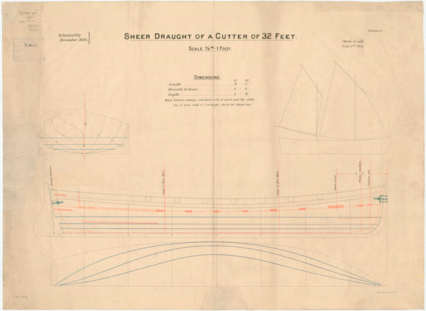 Sheer draught of a Cutter