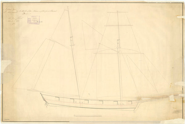 Sail plan for HMS 'Adonis' (1806)