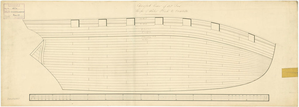 Plan of outboard works, expansion of vessels Surly (1806) and Cheerful (1806)