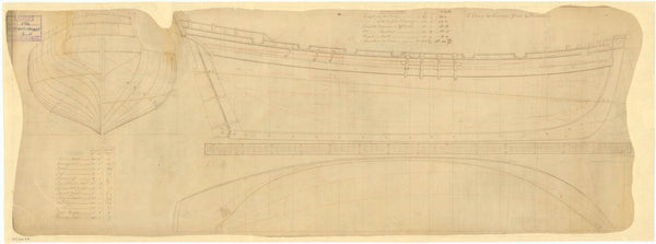 Lines & profile plans of Rattlesnake (1777)