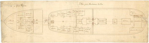 Upper deck plan of HMS 'Resolution' (1771)