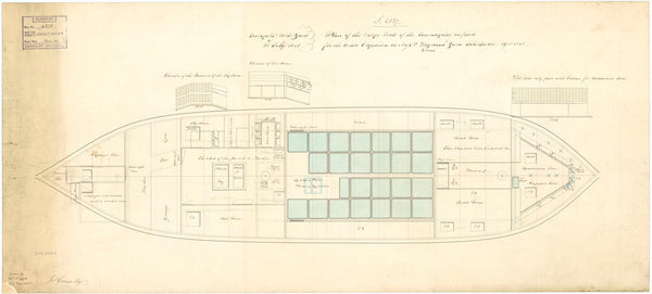 Orlop deck plan of 'Investigator' (1848)