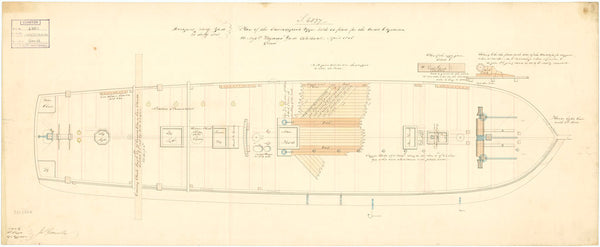 Upper deck plan of  'Investigator' (1848)