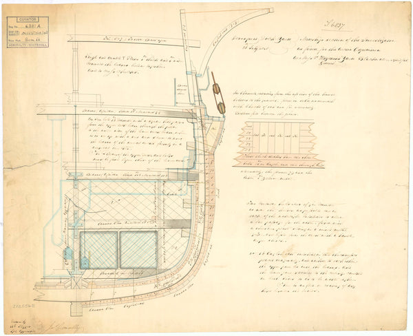 Midship section detail of 'Investigator' (1848)