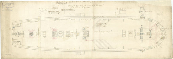 Upper deck plan for Resolute (1850)