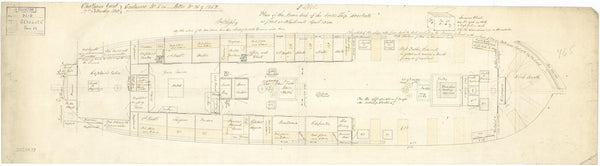 Lower deck plan of Resolute (1850)