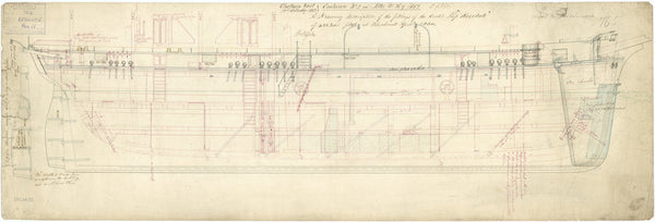 Inboard profile of Resolute (1850)