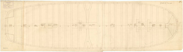 Gun deck plan of 'Vanguard' (1748)