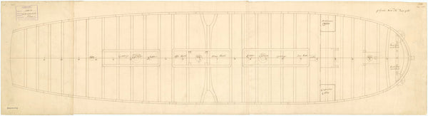 Upper deck plan of 'Vanguard' (1748)