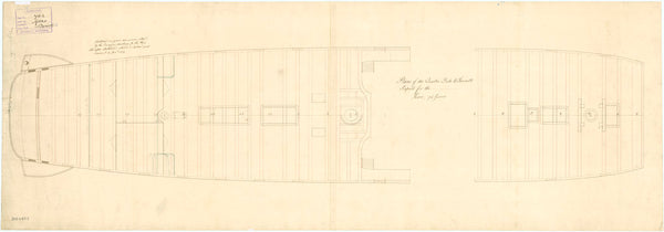 Plan showing the quarterdeck and forecastle proposed (and approved) for Hero (1759)