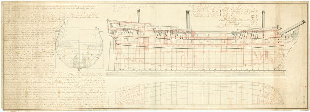 Proposed 74-gun Third Rate two-decker, based on 'Triumph' (1764)