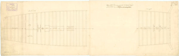 Quarterdeck and forecastle plan for 'Anson' (1747) and 'Saint Albans' (1747)