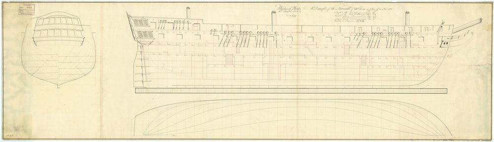 Plan showing the framing profile (disposition) for Newcastle (1813)