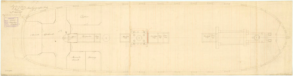 Upper deck plan for 'Barham' (1811)