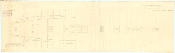 Lower deck plan of 'Barham' (1811); 'Vindictive' (1813)