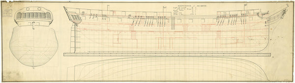 Plan for Egyptienne (captured 1801)