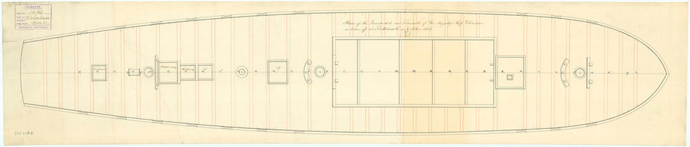 Plan showing the quarterdeck and forecastle for Volontaire (captured 1806)