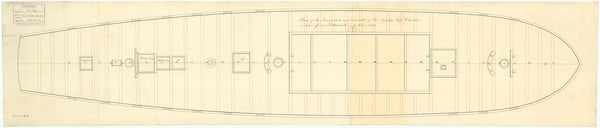 Plan showing the quarterdeck and forecastle for Volontaire (captured 1806)