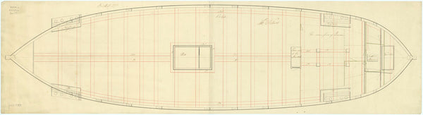 Plan showing the orlop deck for Bristol (1775)