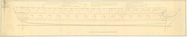 Plan showing the waterline profile for Venera (1808)