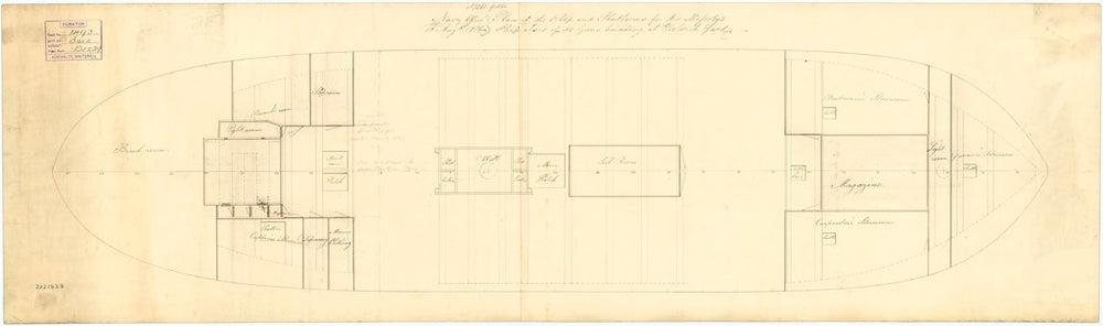 Plan of the orlop deck of 'Isis' (1819)