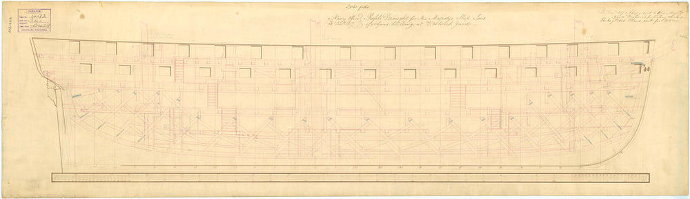 Inboard profile plan for 'Isis' (1819)