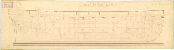 Inboard profile plan for 'Isis' (1819)