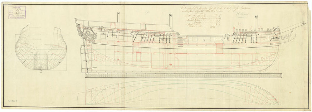 Lines and profile plan for Echo (1782)