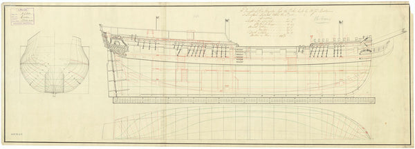 Lines and profile plan for Echo (1782)