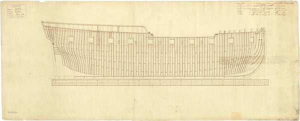 Frame plan of Brisk (1784) Calypso (1783) Echo (1782) Nautilus (1784) Rattler (1783) Scorpion (1785)