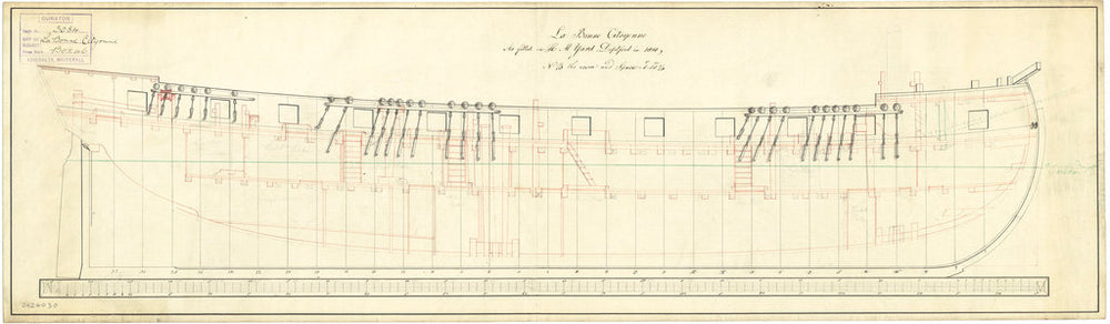Plan for Bonne Citoyenne (captured 1796)