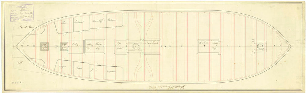 Lower deck plan of the 'Sphinx' (1775)